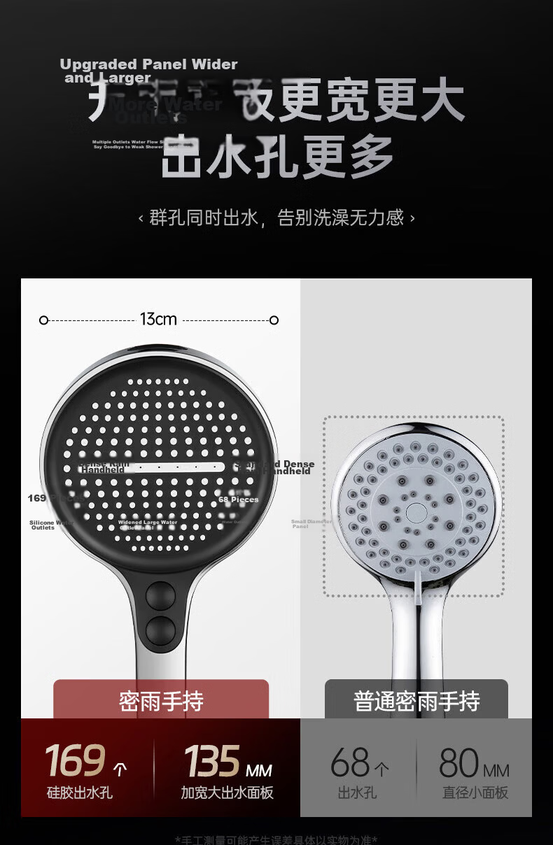 JROR [Seiko] Pressurized Shower Head Large Panel Four-Mode Water Outlet Bathroom Shower Head Spray 11