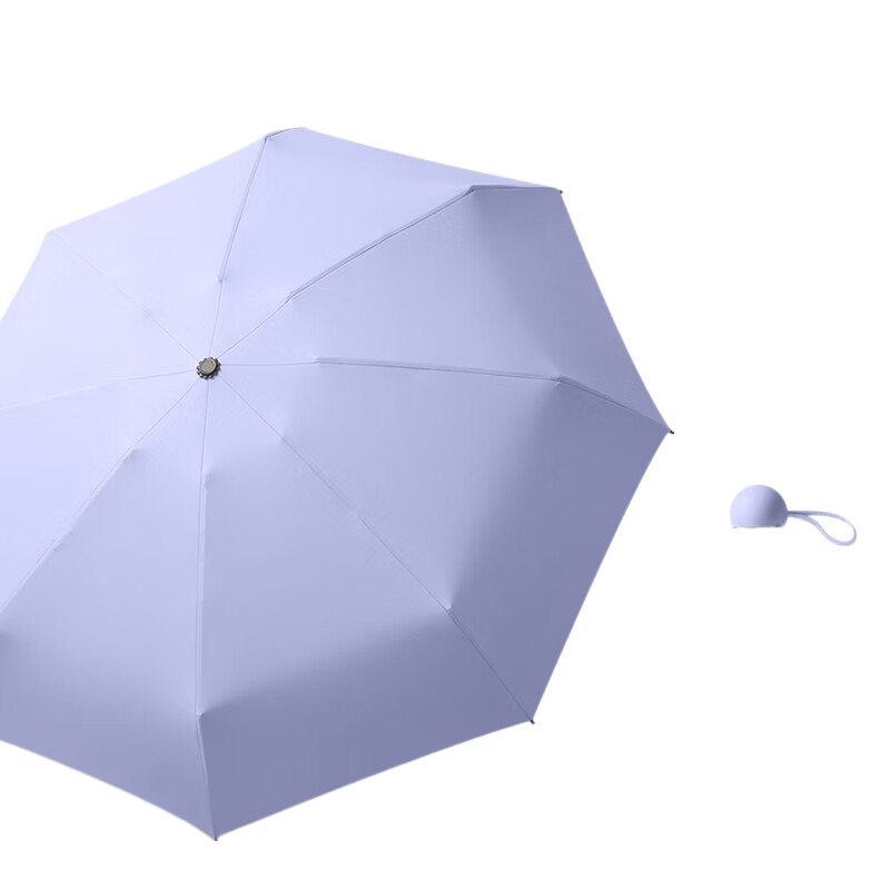 Qimaimai Double-Person Umbrella, Five-Fold Sun Umbrella, Sunshade Umbrella, UV Protection, Women's Foldable Sun Protection Umbrella, Pocket Capsule, Smoky Purple