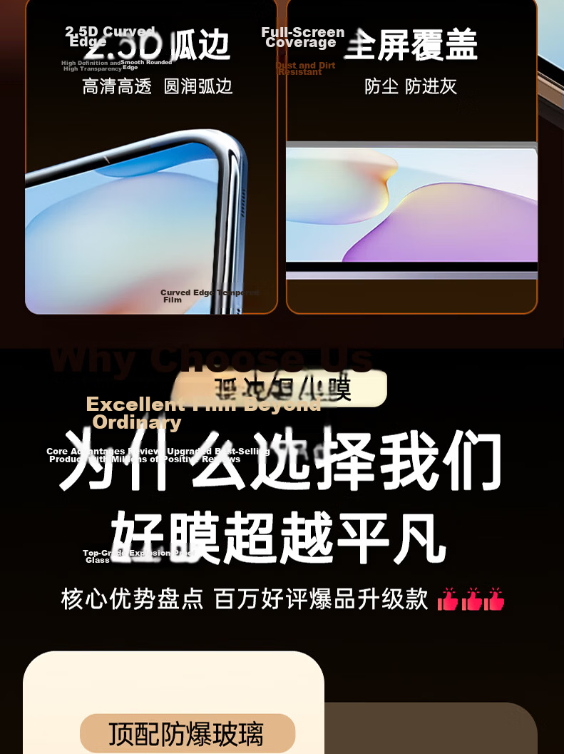 GOLDEN RAY Tempered Glass Screen Protector for Huawei MatePad 11.5S 2025/24 Model 11.5-inch Tablet, Curved Edge, HD Full Coverage, Anti-Fingerprint, Explosion-Proof 6