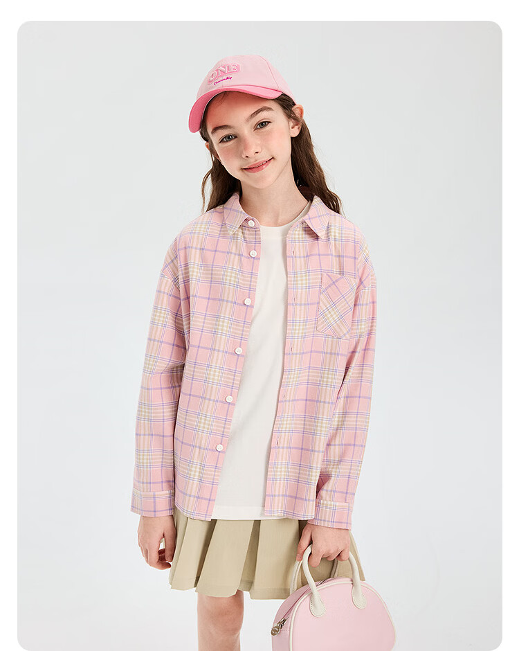 Balabala Kids Long Sleeve Shirt Baby Clothes Boys Girls 2026 New Spring Plaid Shirt Jacket 45