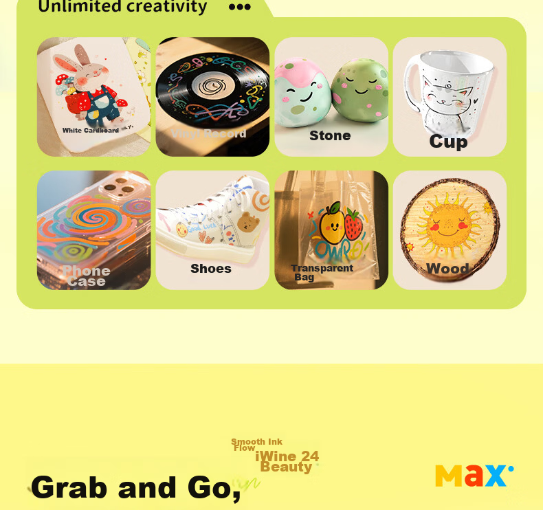 M&G 36-Color Acrylic Marker Pens MAX Foldable Direct Ink Children's Student Drawing Graffiti Hand-Painted Birthday Gift 51
