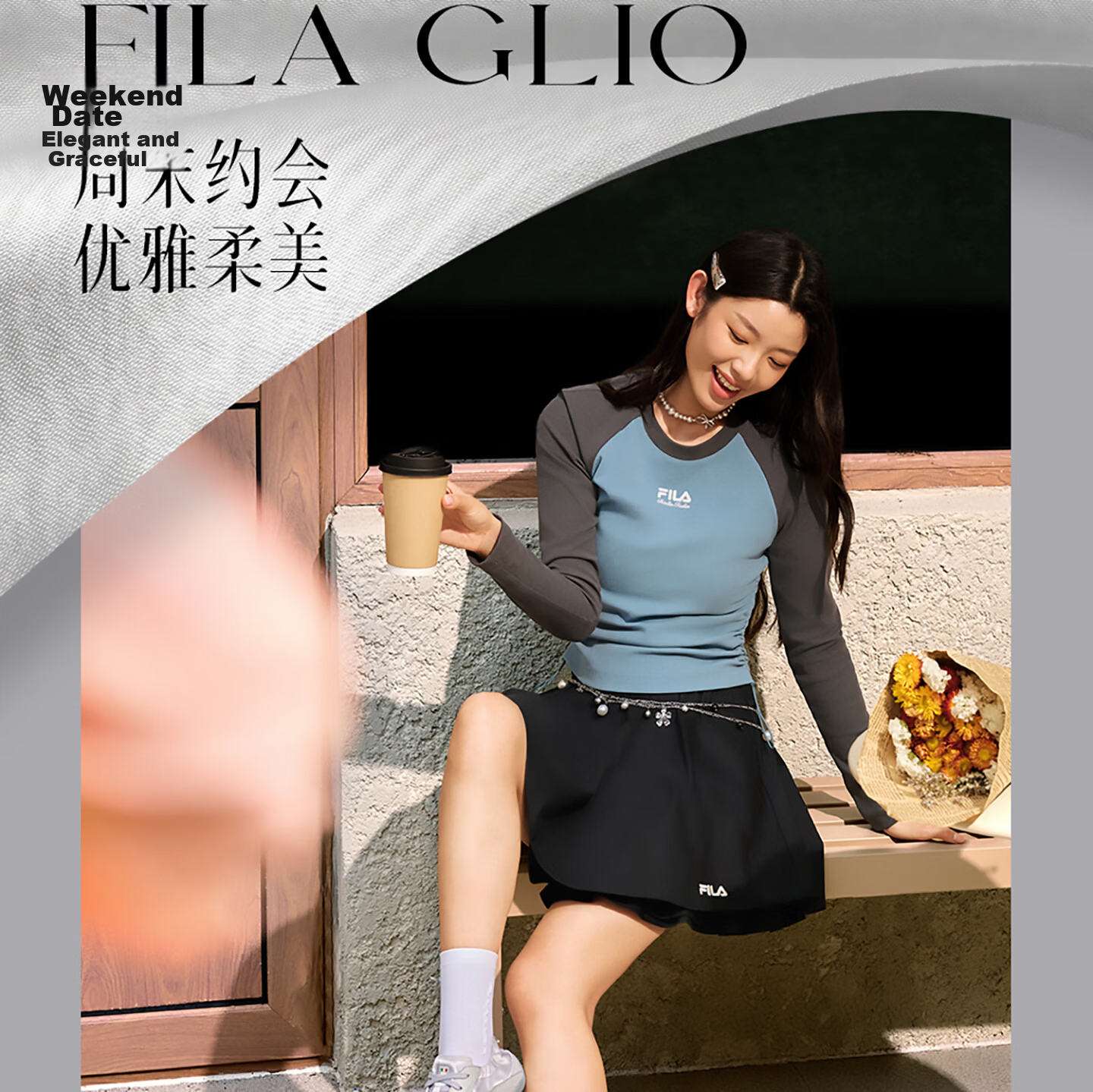 FILA Ballet Shoes Korean Style Sports Luxury Ballet Flats Women's New Football Training Shoes 25