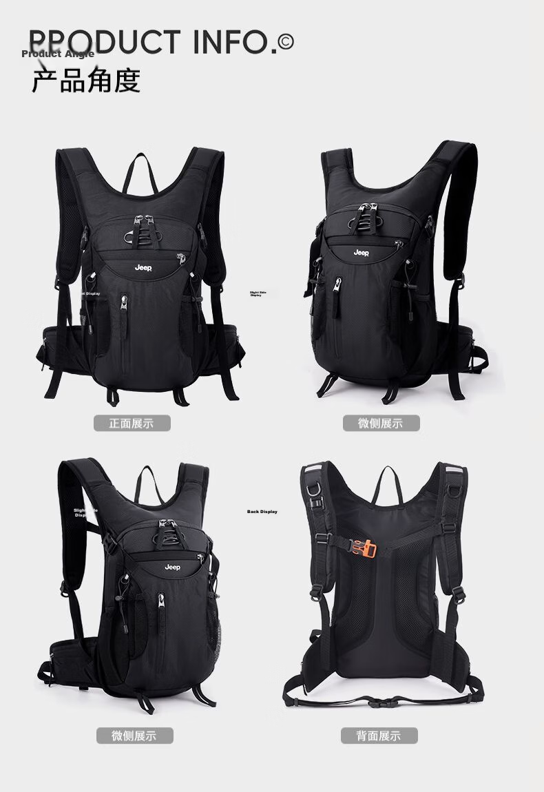 JEEP Men's Lightweight Outdoor Cycling Backpack Professional Breathable Mountaineering Sports Hiking Lightweight Off-Road Travel Women's Backpack 22