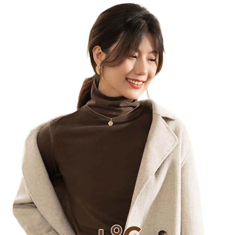 LangSha Thick Turtleneck Base Layer for Women, Fall/Winter 2025 New Product, Antibacterial Pile Collar, Long-Sleeve Warm Base Layer Top for Ladies