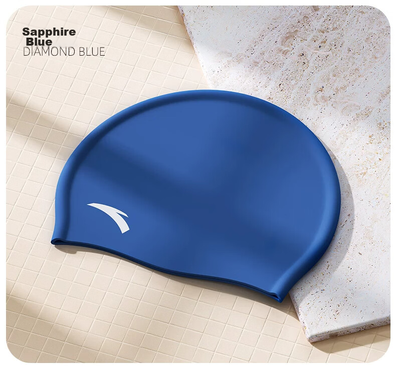 ANTA Unisex Silicone Swim Cap Waterproof Easy Wear Long Hair Friendly Enlarged Swimming Gear Night Black 13