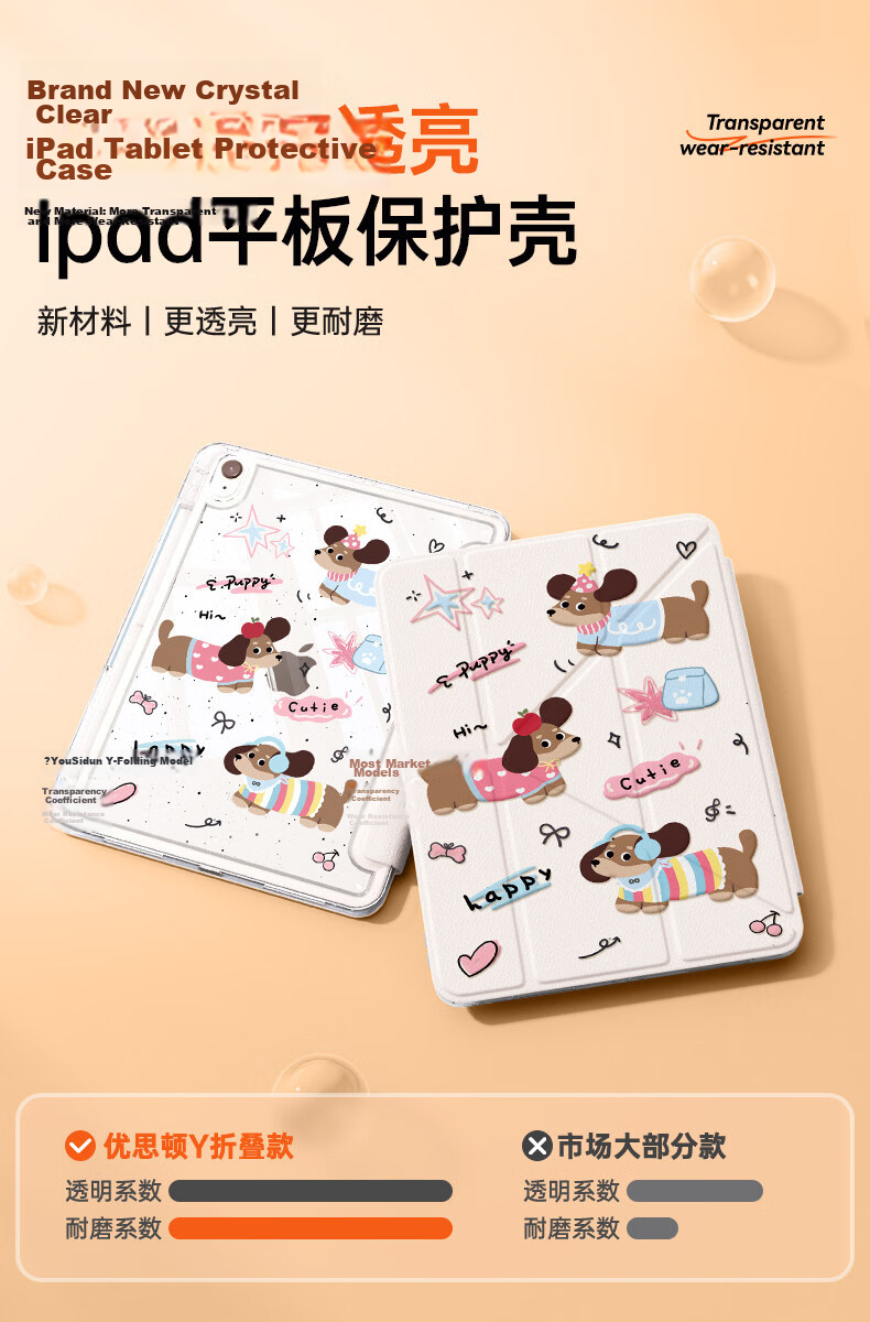 Uston Compatible Apple iPad Mini 7/6 Case 8.3 Inch A17 Pro Chip 25 Models Airbag Shockproof Anti-Pressure Transparent Acrylic Protective Cover 3
