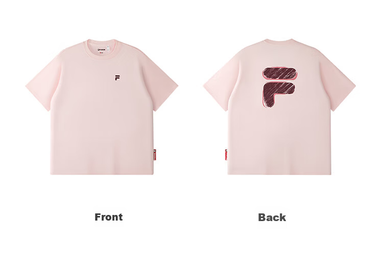 FILA FUSION Fashion Brand Zhang Hao Couple Knit Short Sleeve Shirt 2026 Spring Casual Loose Pure Cotton T-Shirt 121