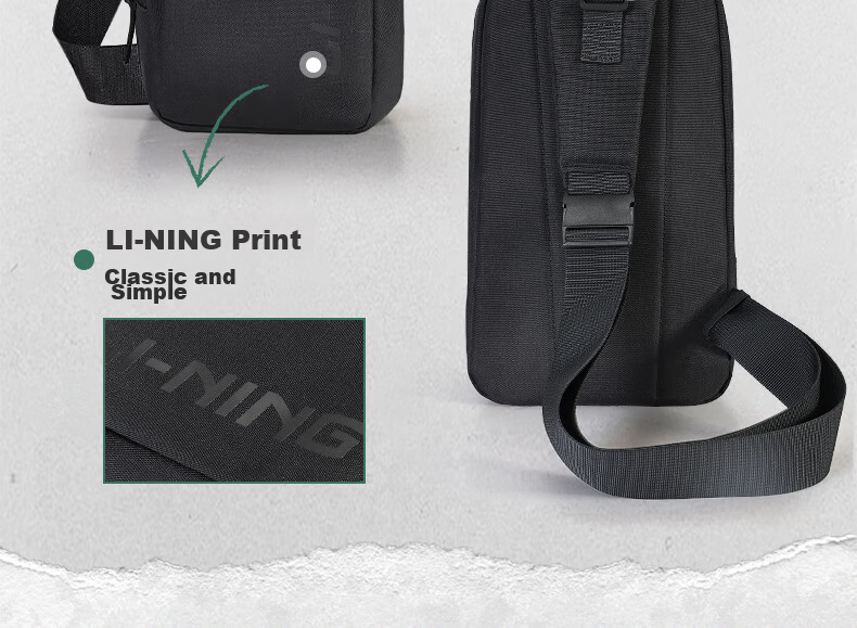 Li-Ning Men's Crossbody Bag Women's Sports Phone Bag Single Shoulder Bag Gray 7
