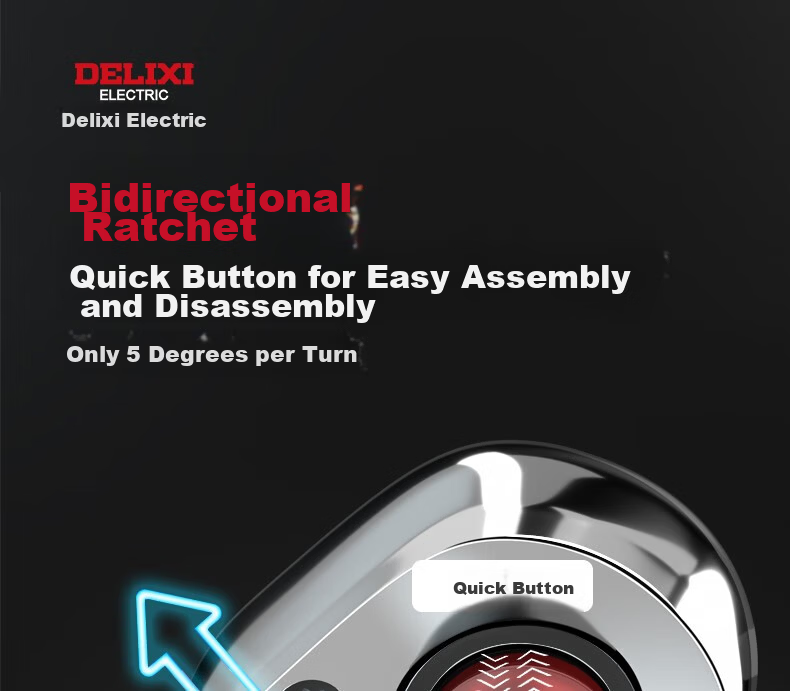 Delixi Electric Auto Repair Tool Set Socket Wrench Quick Ratchet Wrench Set Toolbox 72-Tooth 53-Piece Small Fly 12