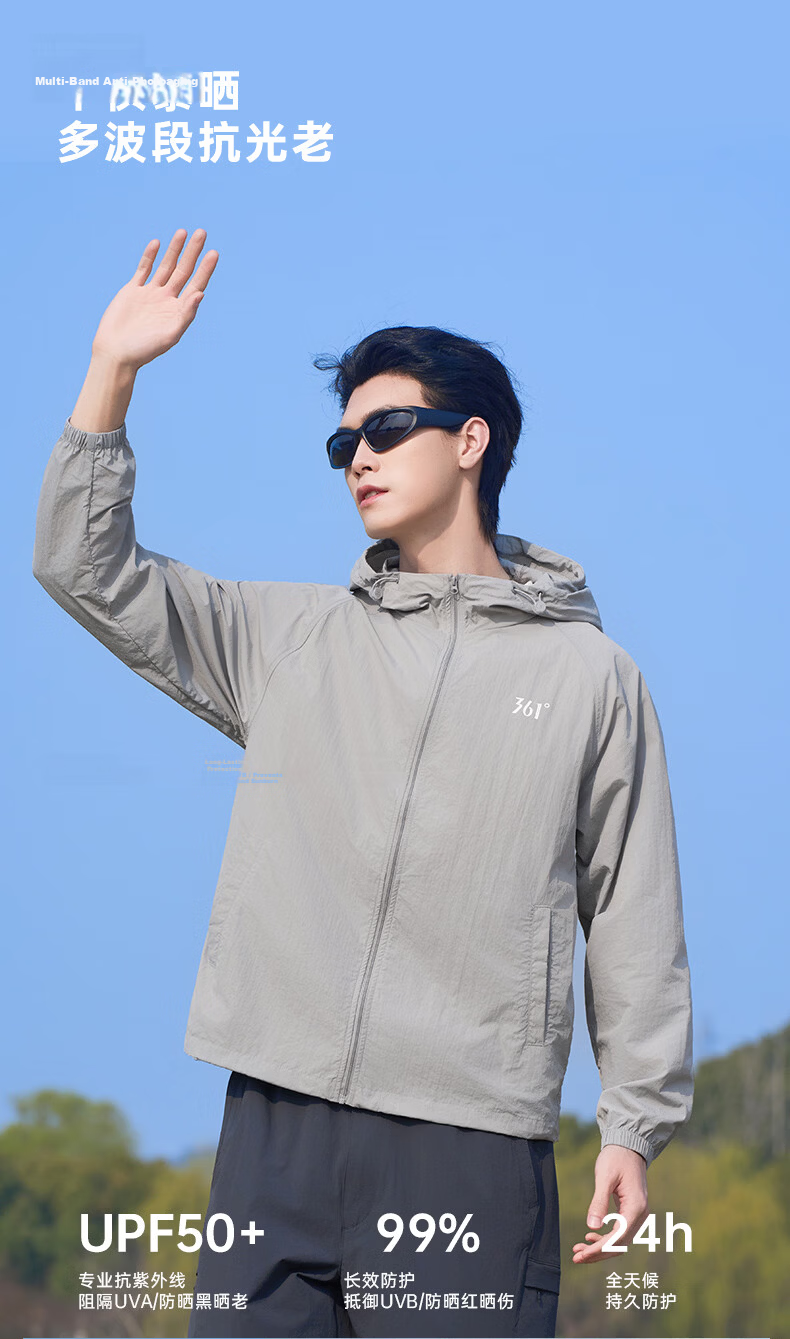 361° Sunscreen Jacket Unisex Spring Summer UPF50+ UV Protection Sports Outdoor Coat 0601F Super Black L 5