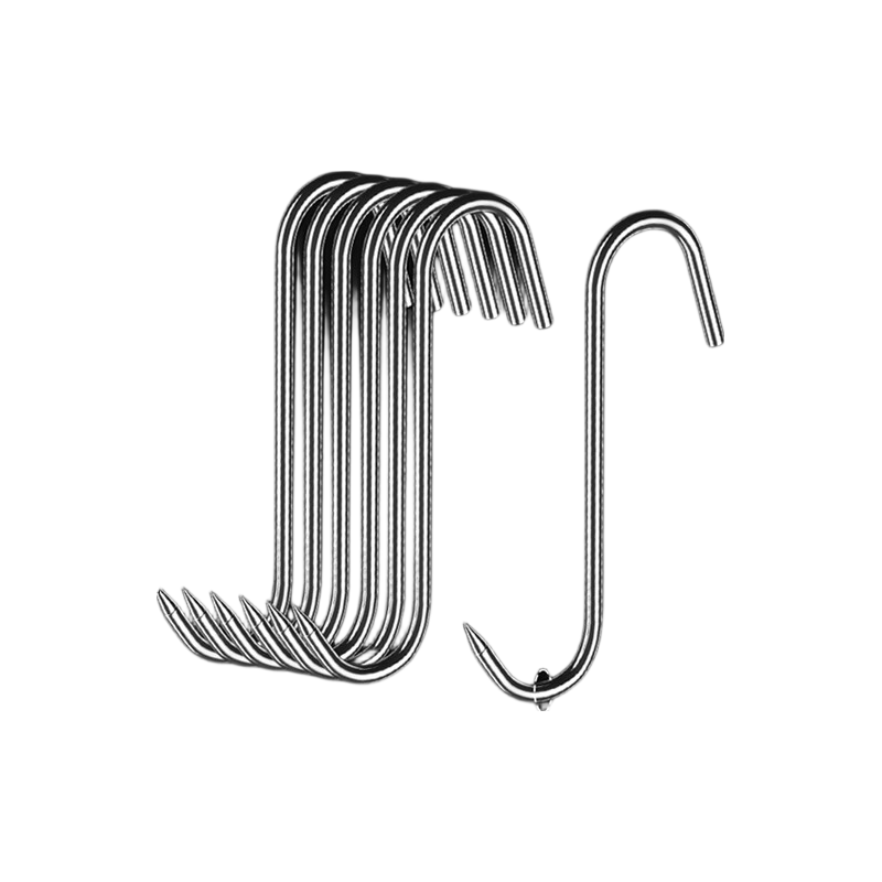 CHUSHE Stainless Steel Meat Hanging Hook Large Solid Thickened S-Shaped Hook for Curing Meat