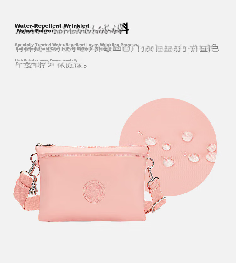 Kipling Fashion Shoulder Bag Multi-Compartment Large Capacity Crossbody Bag RIRI L Soft Pink Birthday Gift 4