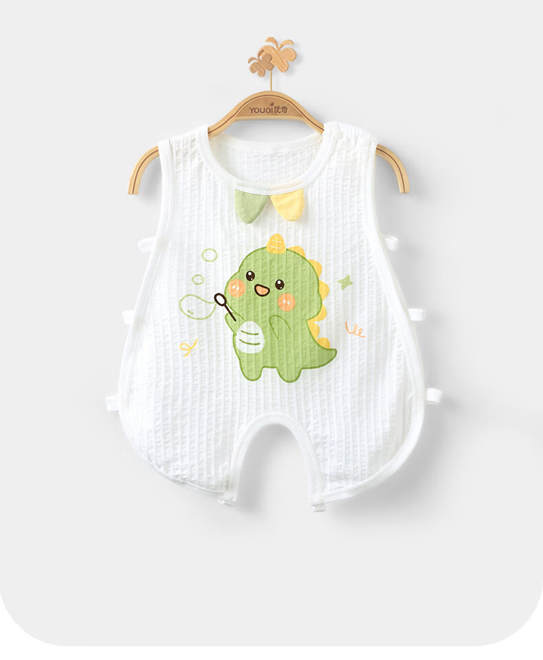 Youqi Baby Summer Sleeveless Side-Open Hollowed Pipa Romper Thin Baby Bodysuit Children's Vest Jumpsuit 12
