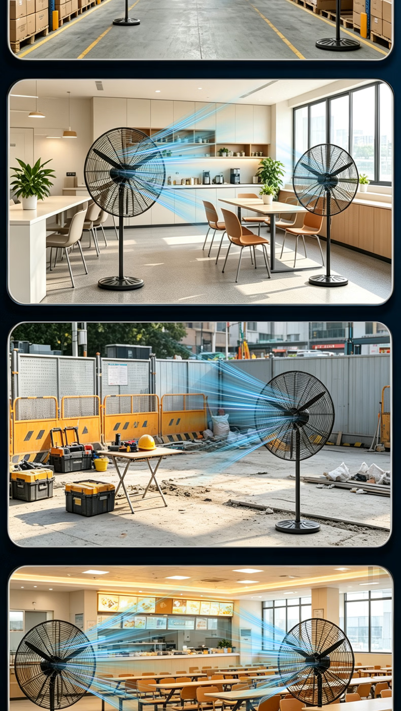 Jucheng High-Power Industrial Floor Fan 18-inch Desktop and Pedestal Commercial Strong Electric Fan 53.5x18x52cm 13