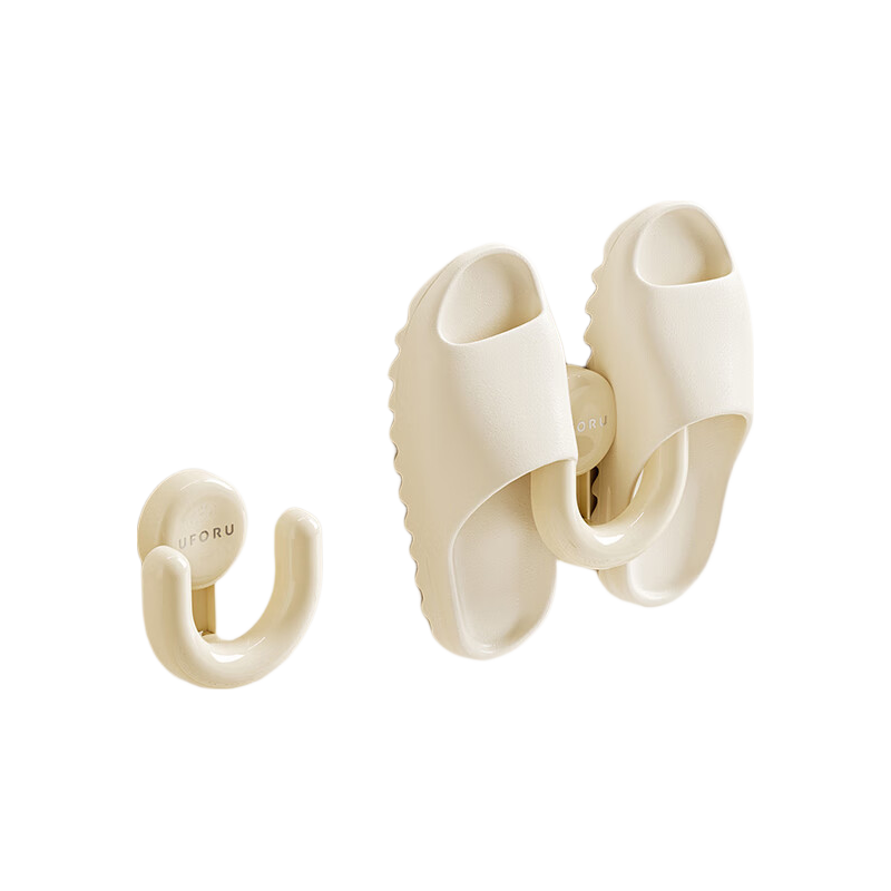 Siwangongli Bathroom Slipper Rack, No Drilling Required Storage Shelf, Suction Cup-Style, Wall-Mounted, Draining Slipper Organizer with Hooks for Bathroom And Toilet