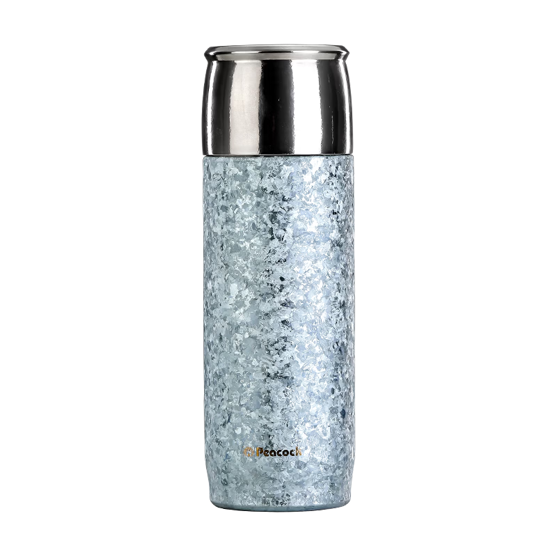 Peacock Pure Titanium Insulated Tea Separation Outdoor Water Bottle Health Titanium Cup Premium Steeping Tea Cup Blue 450ml