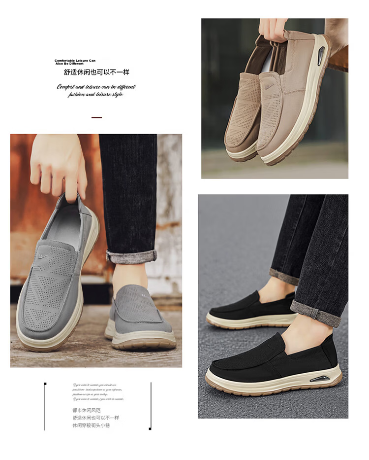 Warrior Official Slip-On Men's Shoes Summer 2026 New Breathable Mesh Dad Old Beijing Cloth Shoes Black Size 42 4