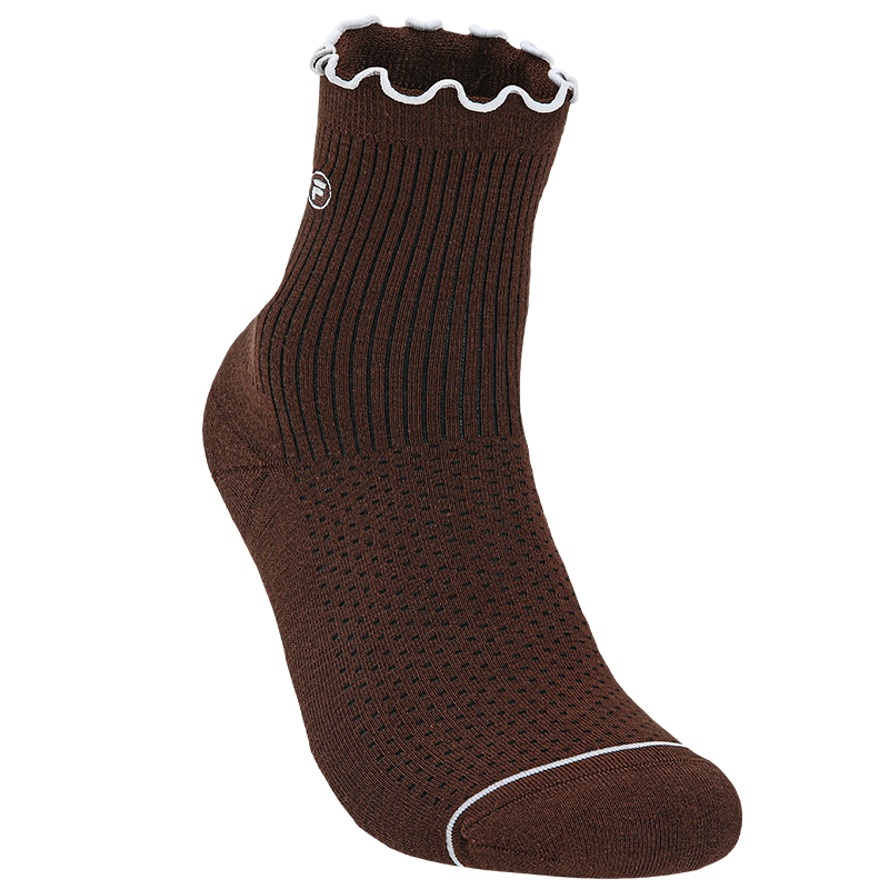 FILA Official Women's New Mid-Waist Golf Sports Socks Wave Pattern Comfortable Simple Mid-Calf Socks