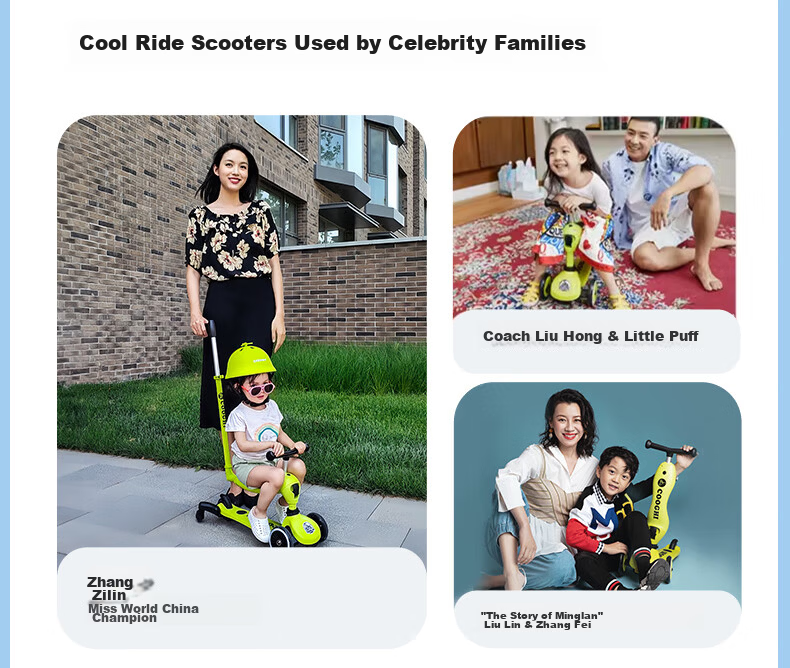 Cool Ride Little Green Kids Scooter Foldable Toddler Scooter for Ages 1-6 with Light-Up Green Wheels 4