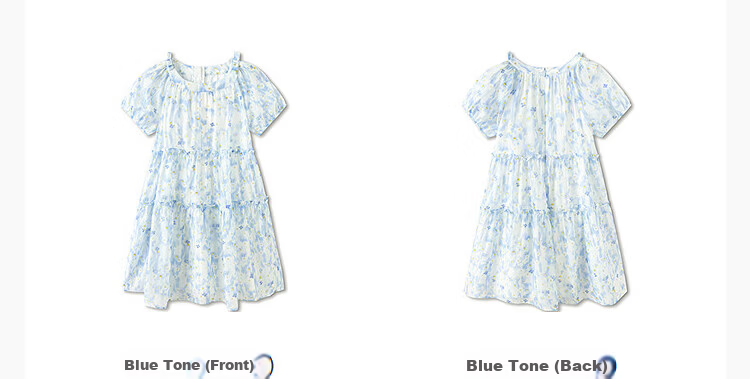 Balabala Kids Dress Girls' Dress 2026 Summer New Big Kids Puff Sleeve Princess A-line Sweet Dress 13