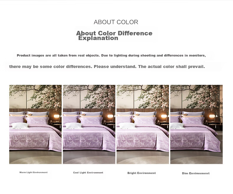Fuanna 4-Piece Set 100s Double-Strand Long-Staple Cotton Luxury Bedding Set Pure Cotton Sheet and Duvet Cover 203*229cm 13