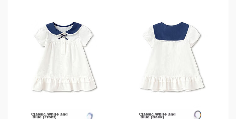 Balabala Baby Dress Children's Dress 2026 New Summer Girls Baby Artistic College Style Cute Doll Collar 17