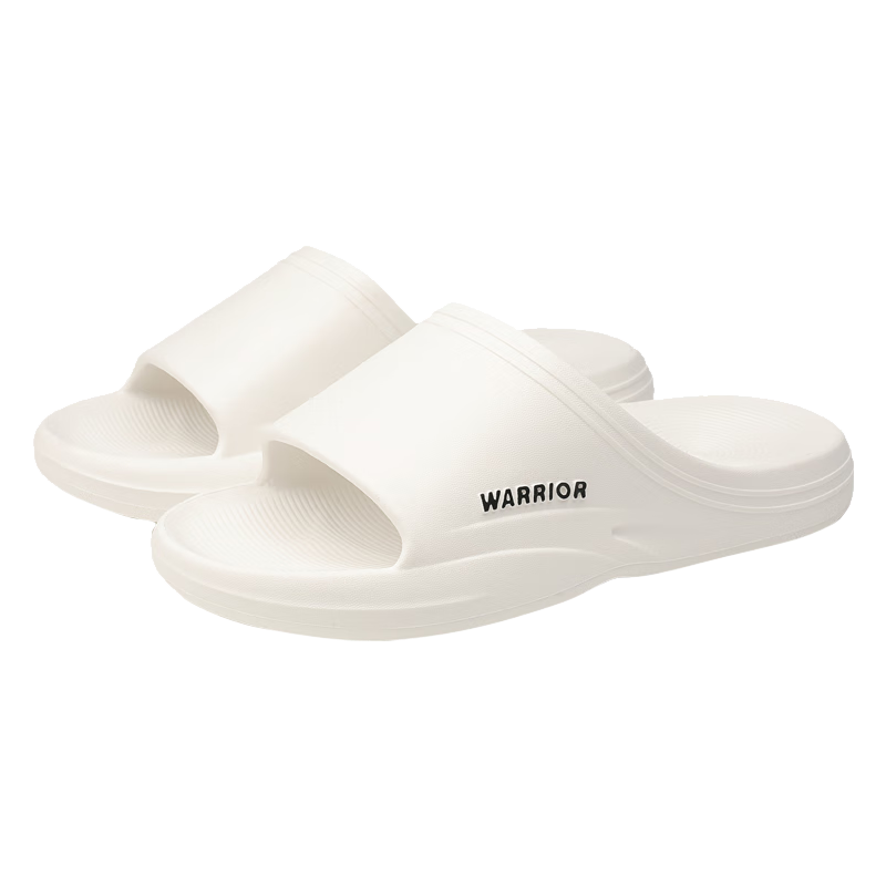 Warrior Men's Sports Slippers Non-Slip Indoor Outdoor Thick Sole Bathroom Sandals HL0273 White Size 40-41