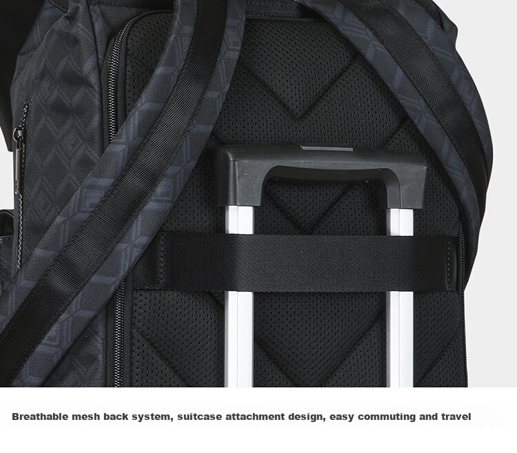 FILA Official "Black Warrior" Men's Commuter Fashion Casual Backpack Flap Double Shoulder Bag 23