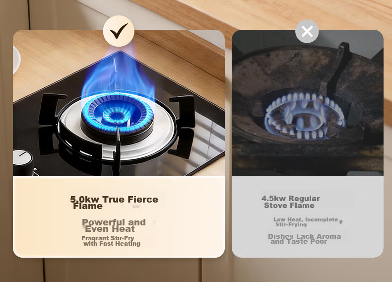 Canbo Gas Stove Single Burner Built-in 5KW High Power Household First-Level Energy Efficiency Tempered Glass Panel Rental Kitchen LPG Gas Burner Single Eye Stove QI30H 8