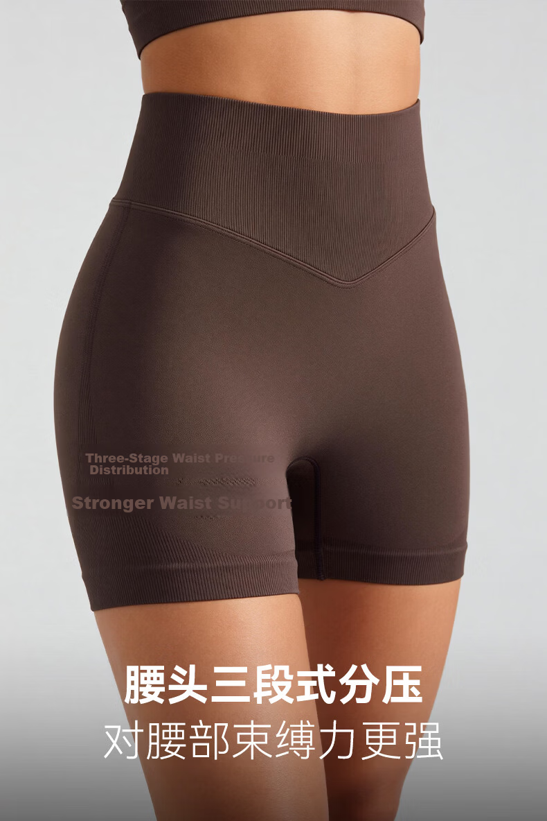 GOLOVEJOY High Waist Hip-Lifting Yoga Shorts High Elastic Quick-Dry Tight-Fitting Sports Fitness Shorts Black M 4