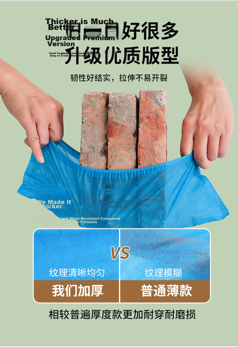 Mulang Thickened Non-Woven Disposable Shoe Covers Wear-Resistant Dustproof Breathable Indoor Factory Laboratory Foot Covers Gray 100pcs One Size Extra Thick 4