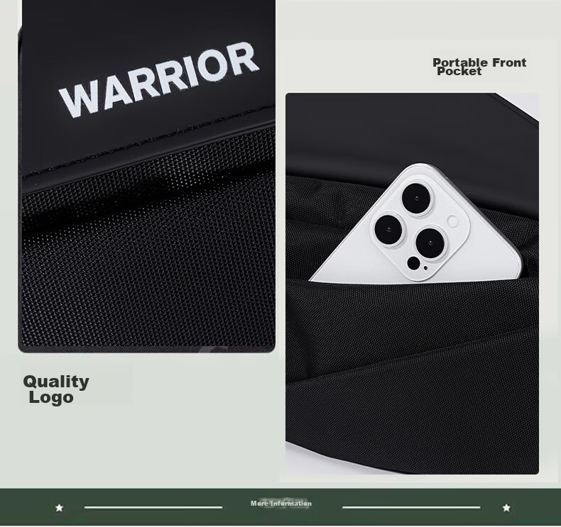 Warrior Men's Crossbody Bag Portable Functional Chest Bag Waist Bag Trendy Sports Outdoor Commuting Small Bag Large Capacity Shoulder Bag 8