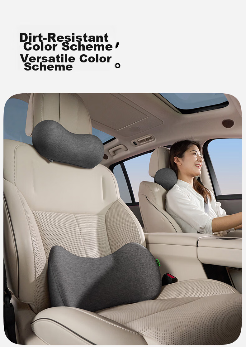 CICIDO Car Headrest and Lumbar Support Set Neck Protection Pillow Seat Cushion Car Neck Pillow Waist Support Cushion Lumbar Pad 17