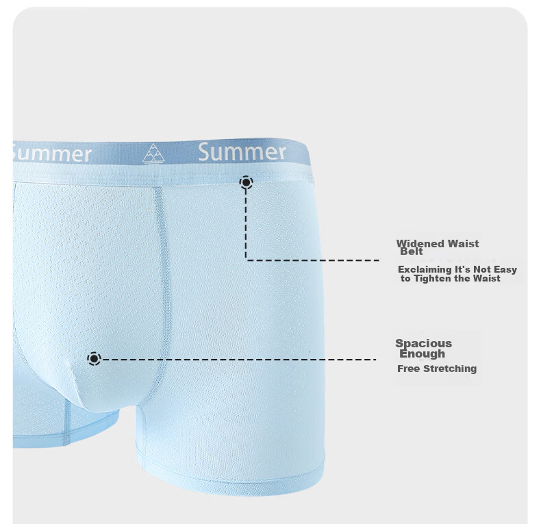 Langsha Youth Boys Ice Silk Summer Thin Breathable Antibacterial Boys Development Period Shorts Underwear 21