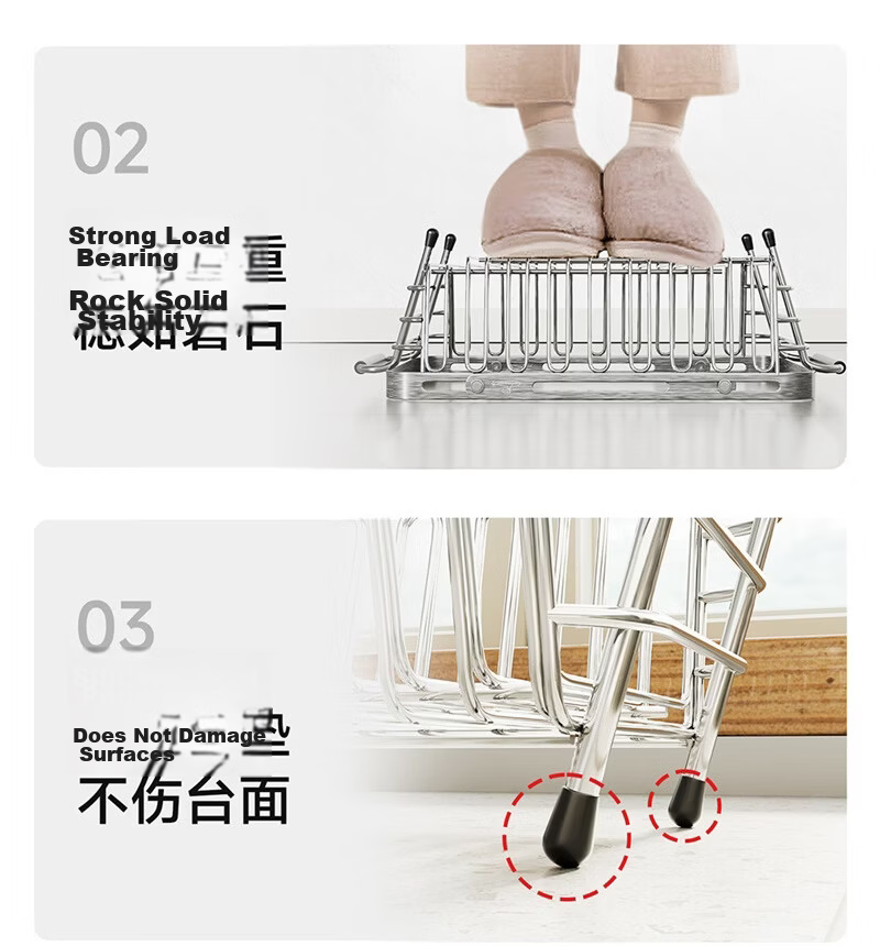Submarine 304 Stainless Steel Kitchen Draining Rack Food Grade Sink Basket Dish Rack Telescopic Storage Rack 24