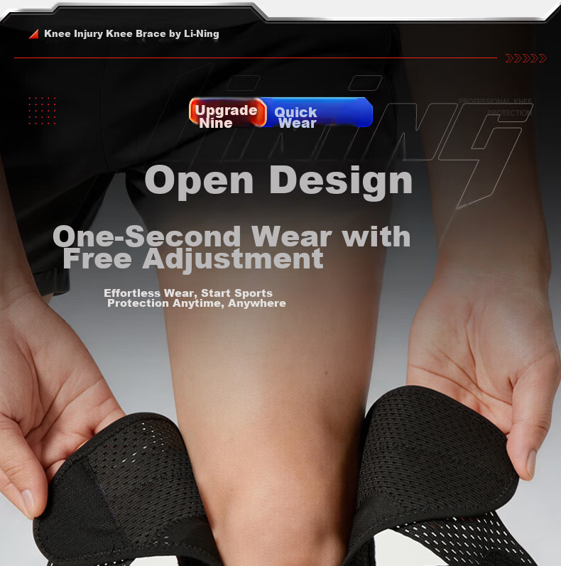 Li-Ning Knee Brace Summer Thin Meniscus Injury Protection Joint Patella Unisex for Hiking Running Badminton Basketball 22