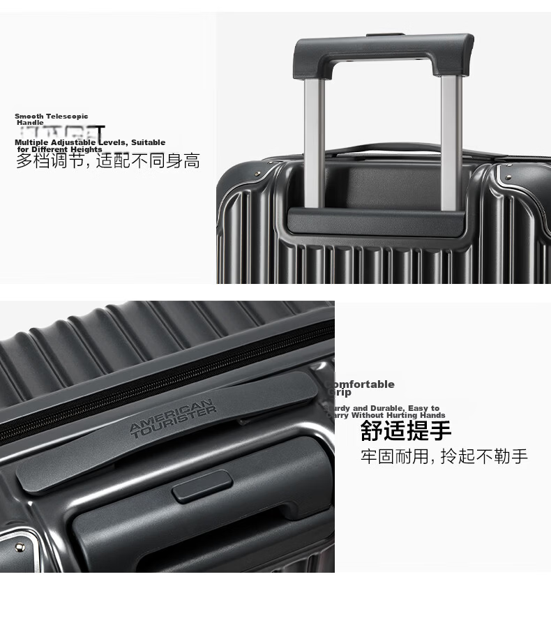 Mei Travel Luggage 24-Inch Large Capacity Suitcase Trolley Anti-Collision Unisex Password Lock Spinner NL7 Premium Gray 20