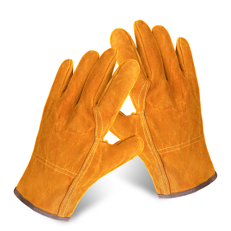 Shengfang Electric Welding Gloves Labor Protection Wear-Resistant Cowhide Welder Gloves Heat Insulation Welding Construction Site