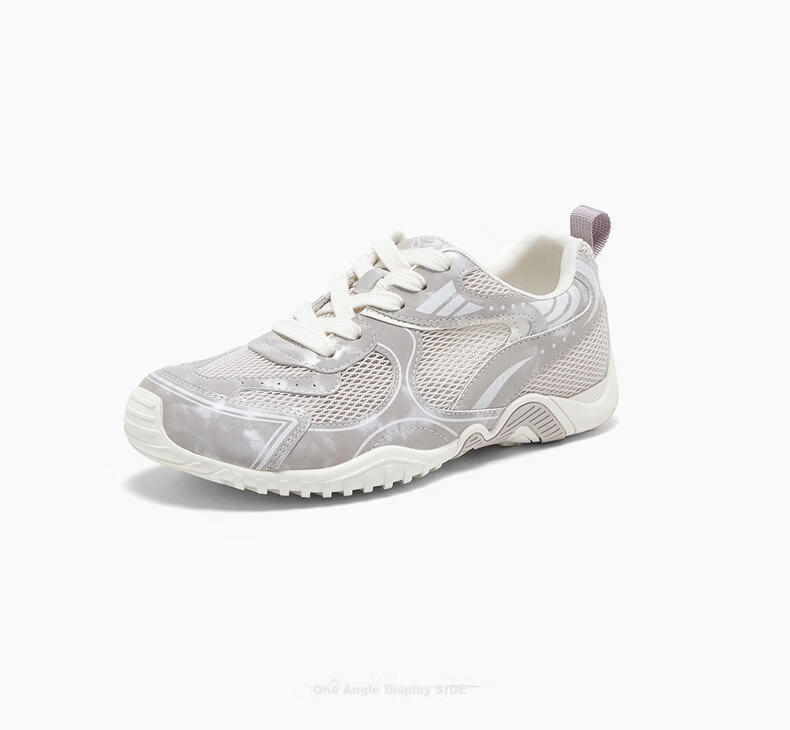 Basto 26 Summer Versatile Mesh Breathable Thick-Soled German Training Casual Sports Shoes for Women D5105BM6 Light Gray/Purple Size 36 15