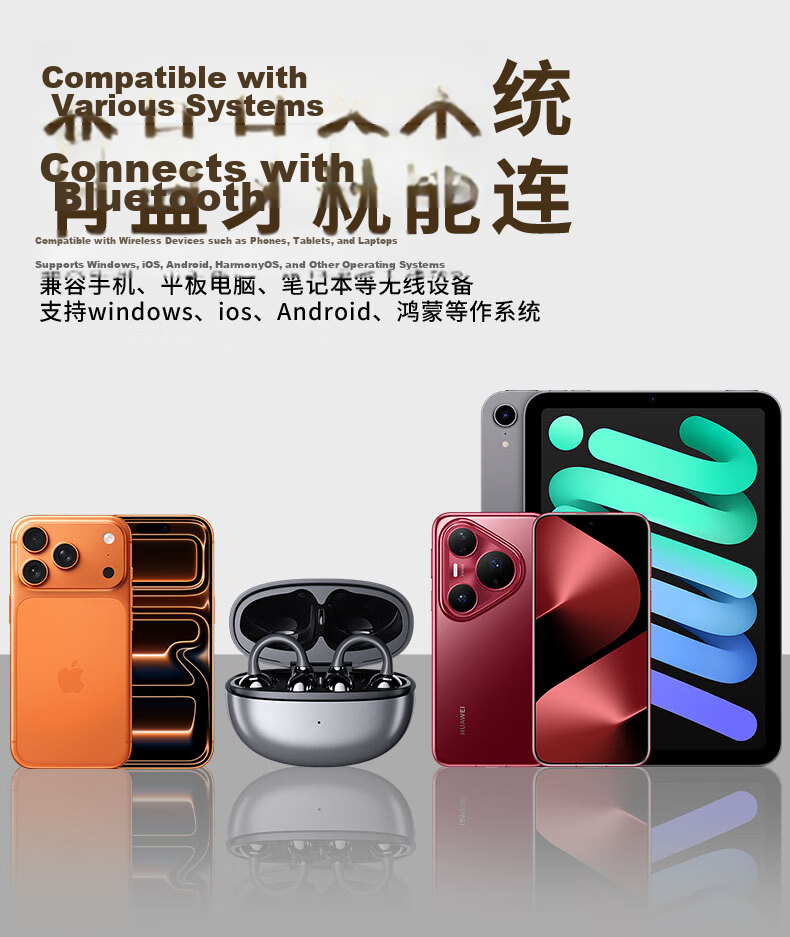 Zhunhang [Latest Model 2026] Bluetooth Earphones, Clip-On Style, Non-Injury, Wireless Open-Ear Design, Bone Conduction, Ultra-Long Battery Life, for Sports, Running, Cycling, Noise Reduction, Suitable for Men And Wome 13