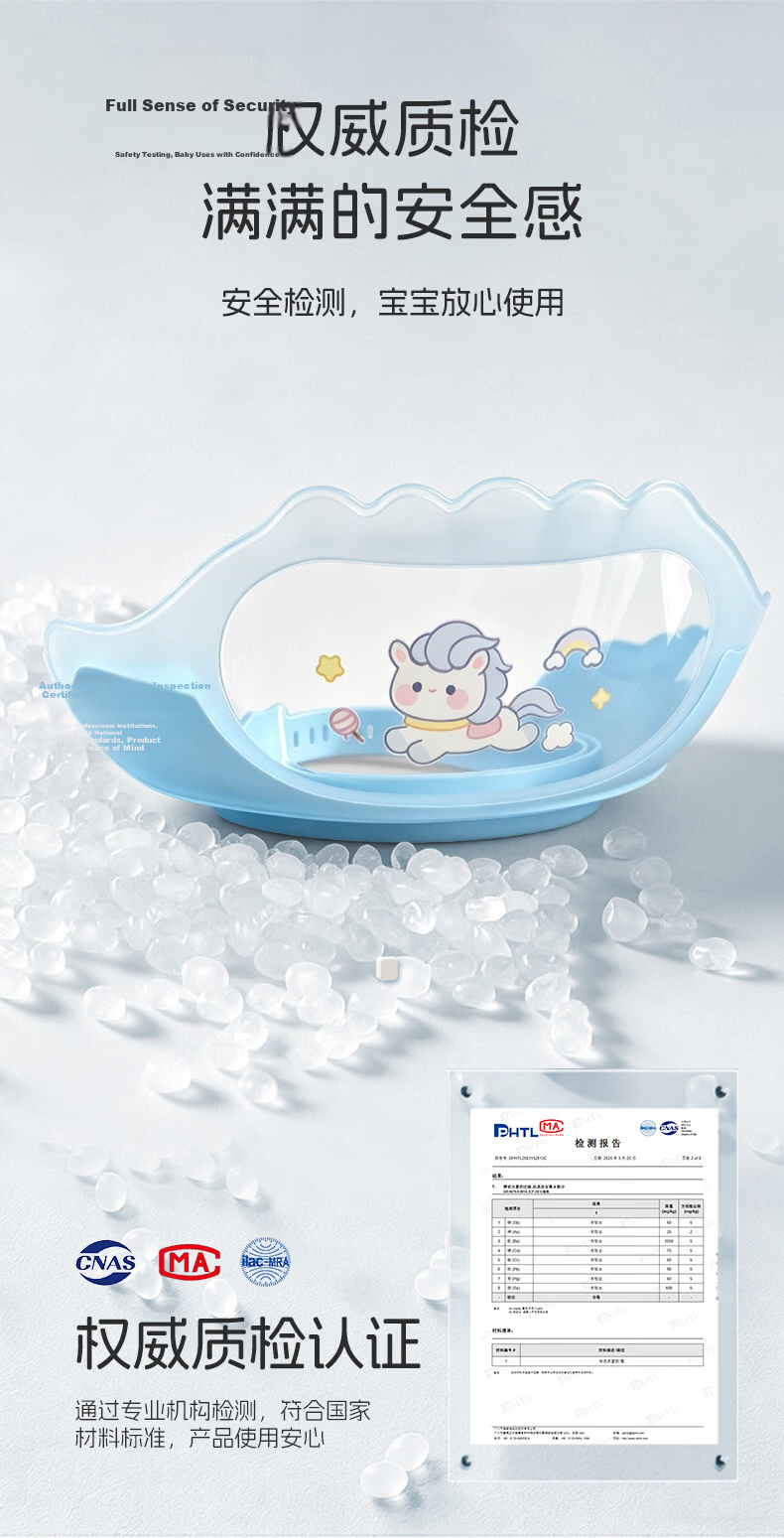Dr. Ma Baby Shampoo Cap Adjustable Water Blocking Ear Protection Bathing Hat Blue 9