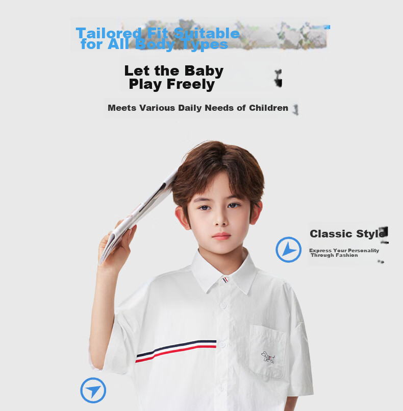 Romon Kids Short Sleeve White Shirt 100% Cotton Boys Pure Cotton School Style Performance Shirt Short Sleeve Shirt Style 1 Size 110 14
