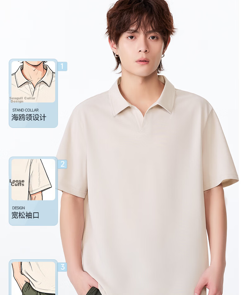 Warrior Men's Short Sleeve Polo Shirt Summer Ice Silk Quick-Dry Sports T-Shirt Casual Designer Top Cream Blue 3XL 15