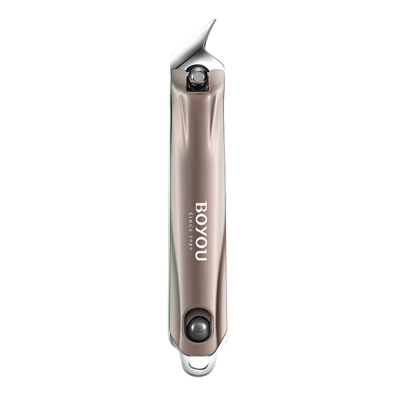 BO YOU Nail Clipper, Large Diagonal Cuticle Nipper for Ingrown Toenails, Household Nail Trimmer, Professional Manicure Tool, Nickel Color