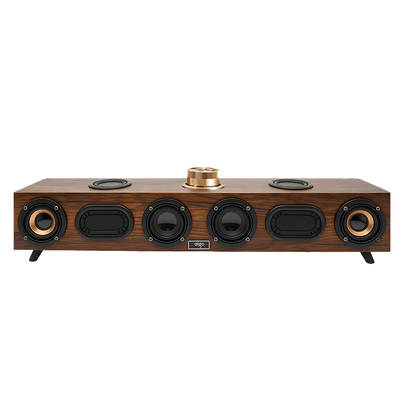 Aigo T529 Pro Wooden Home Audio TV Soundbar Wireless Bluetooth Echo Wall Computer Home Theater Retro Desktop Speaker Office