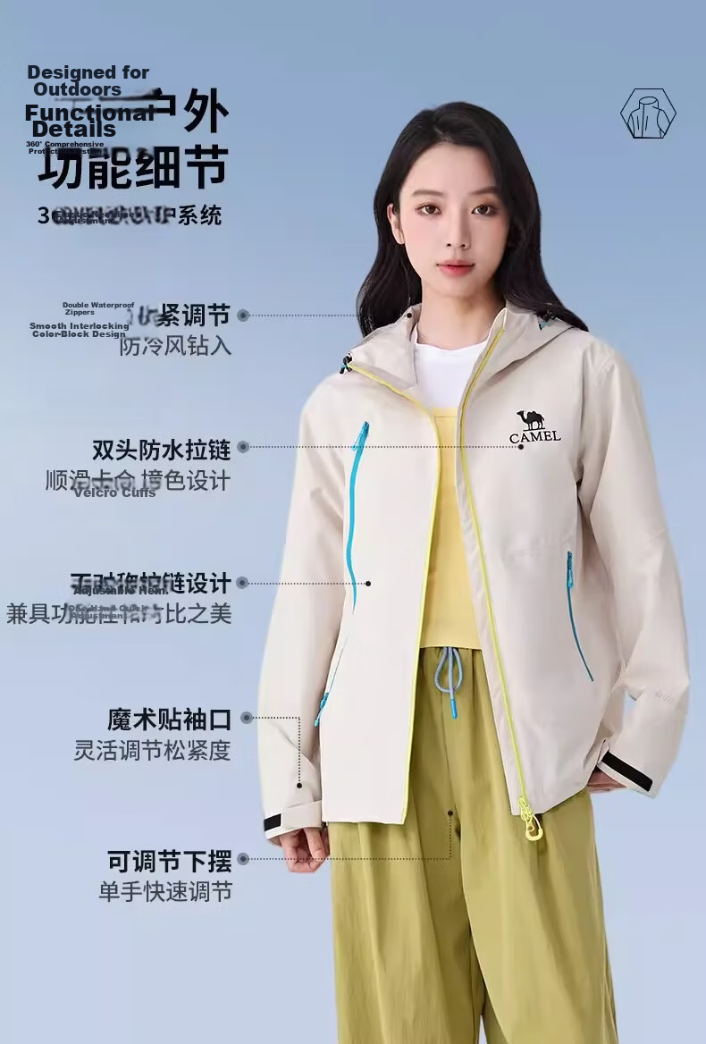 CAMEL [Wang Junkai Edition] Outdoor Single-Layer Windproof Waterproof Jacket 2026 Spring New Unisex B005 5