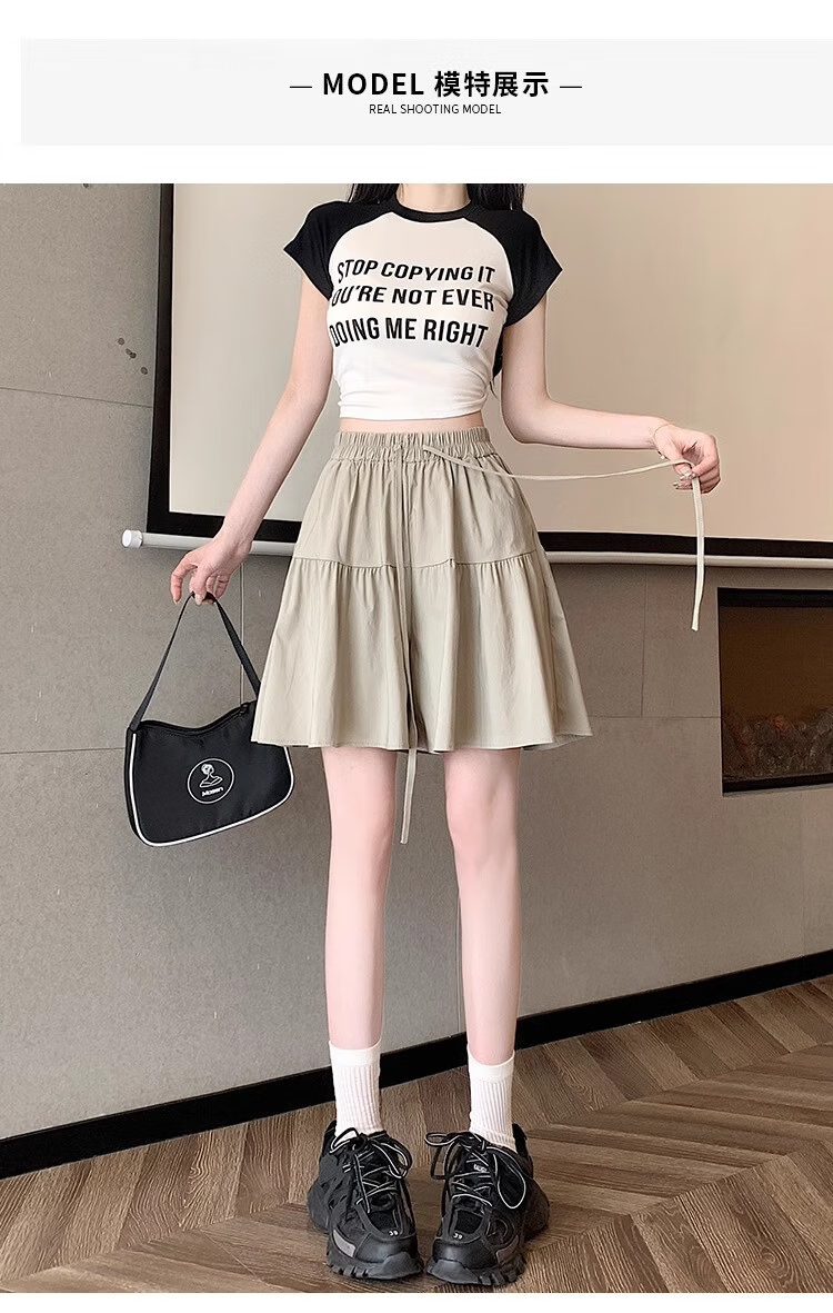 Langsha Yamamoto Women's Skirt Pants Japanese Style Casual Five-Point Shorts Summer Thin High-Waist Slim Fit Petite Shorts 7