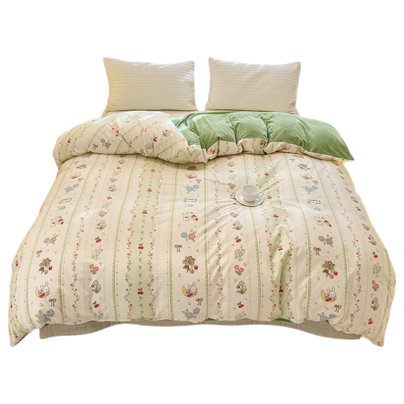 Wuyinliangpin Cotton Three-Piece Set for Student Dormitory Bunk Beds, 0.9/1.2 Meter Bed, Duvet Cover, Bed Sheet, Pillowcase