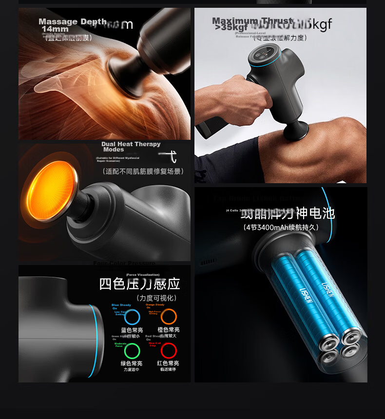 YunKangBao Ultra Fascia Gun Professional Sports Fitness Muscle Massager Deep Tissue Massage Relaxation Gift for Holidays and Birthdays 3