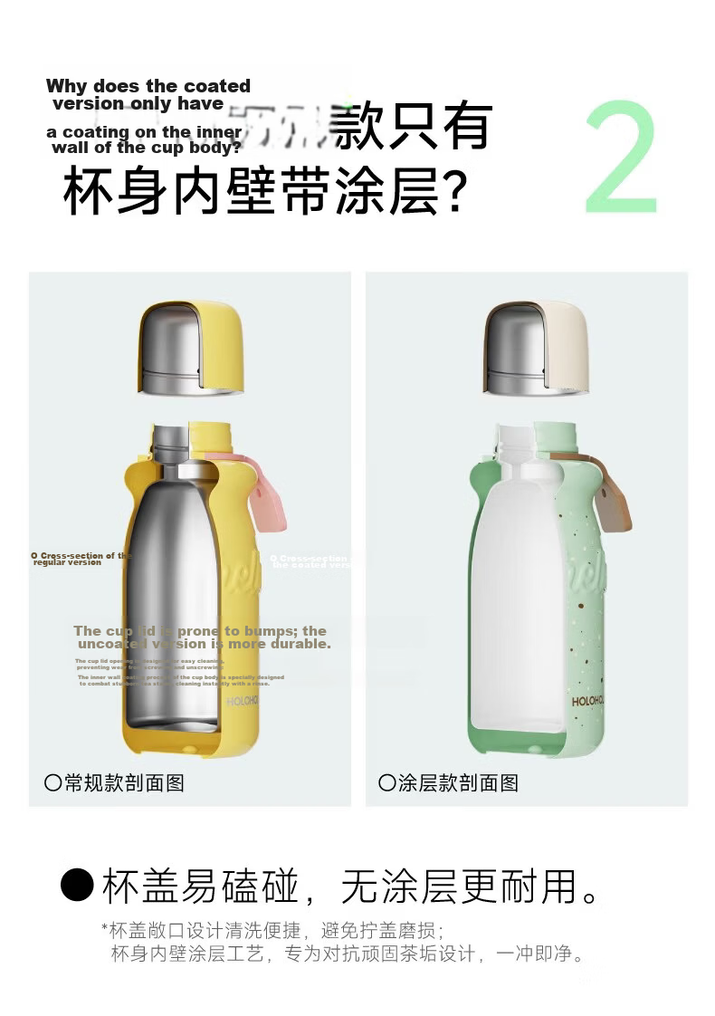 HOLOHOLO Ceramic Inner Insulated Mug Portable Coffee Cup for Men and Women High-Value Tea Water Cup for Children and Students Gift 12